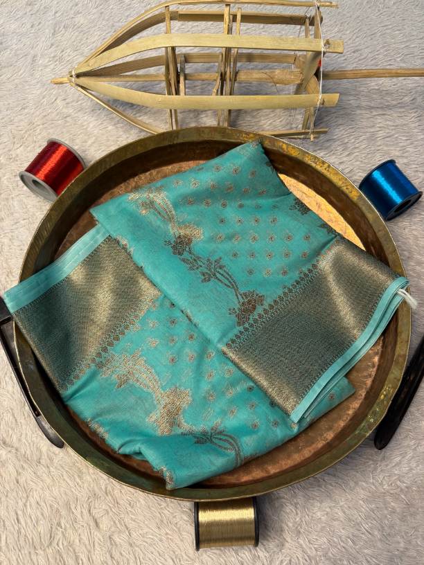 Eccentric zari weave Softsilk Banarasi Saree