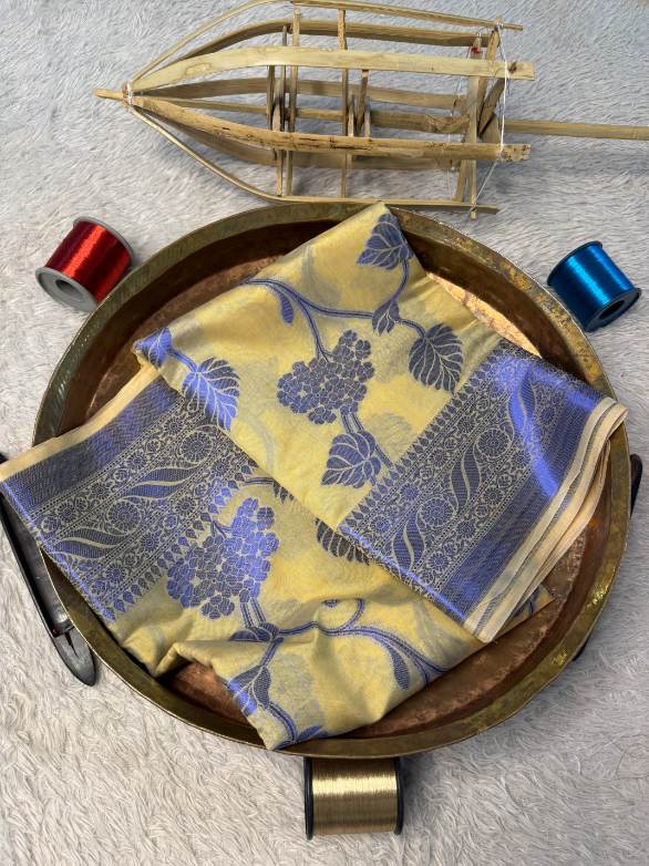 Eccentric zari weave Softsilk Banarasi Saree