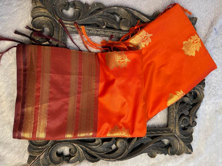 Eccentric zari weave Softsilk Banarasi Saree