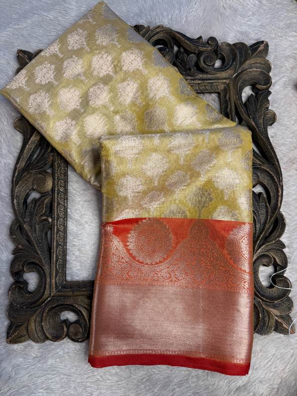 Eccentric zari weave Softsilk Banarasi Saree