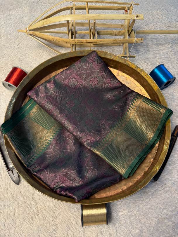 Eccentric zari weave Softsilk Banarasi Saree