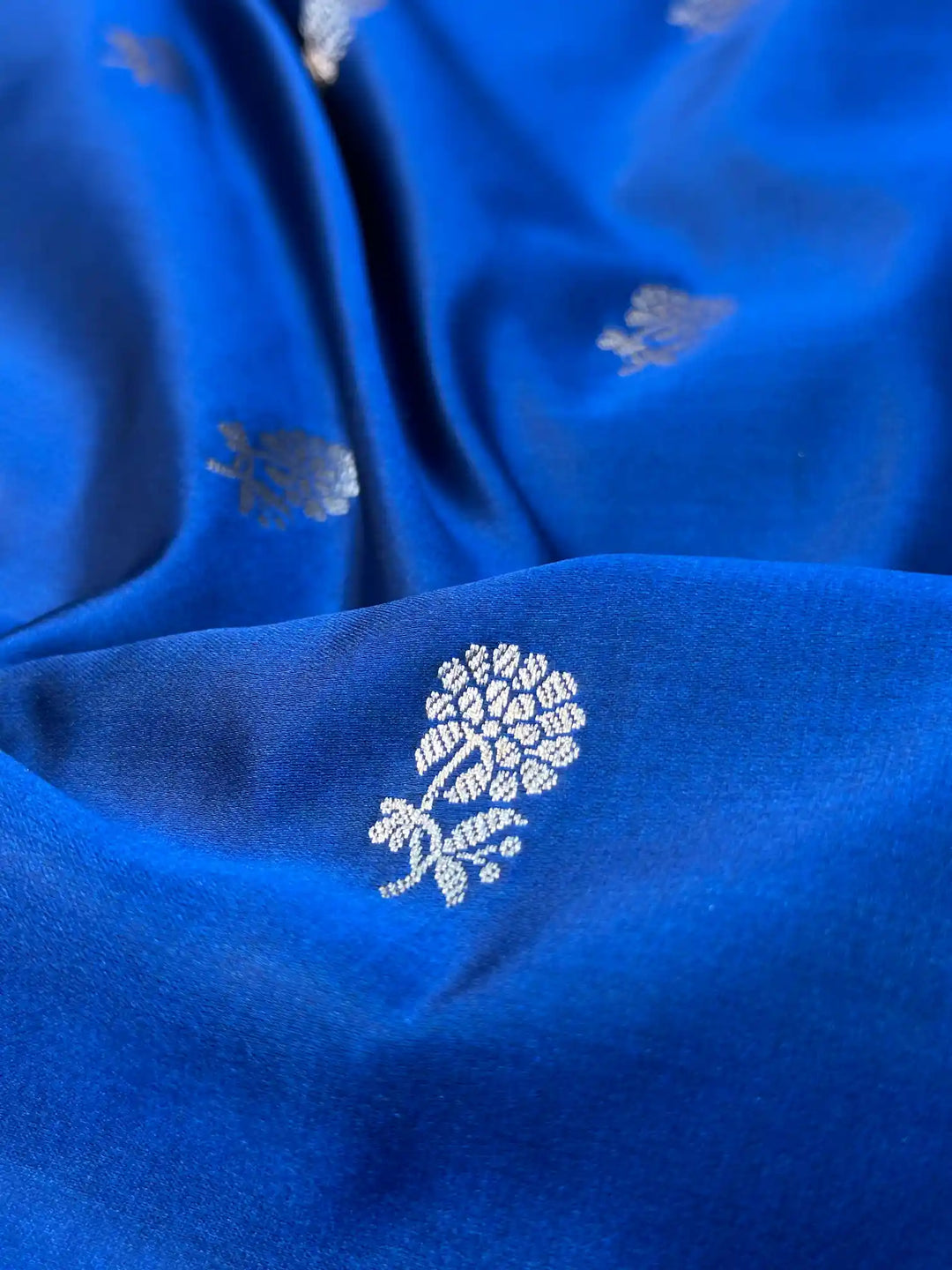 Royal Blue Mashru Katan Silk Banarasi Saree
