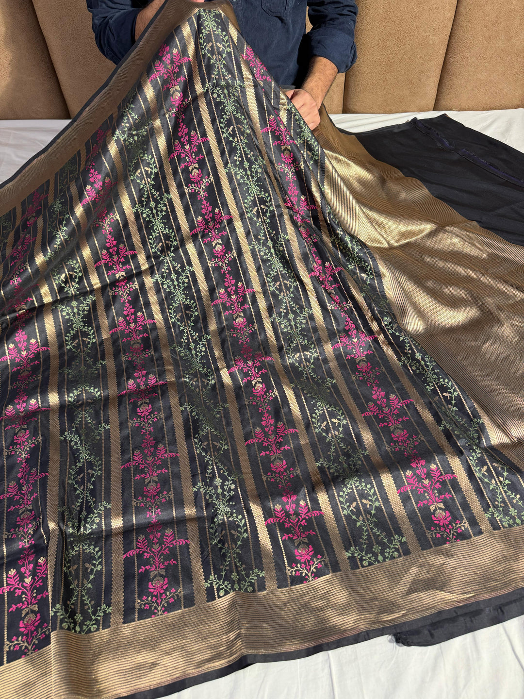 Exclusive Black Shade Pure Katan Banarasi Silk Saree