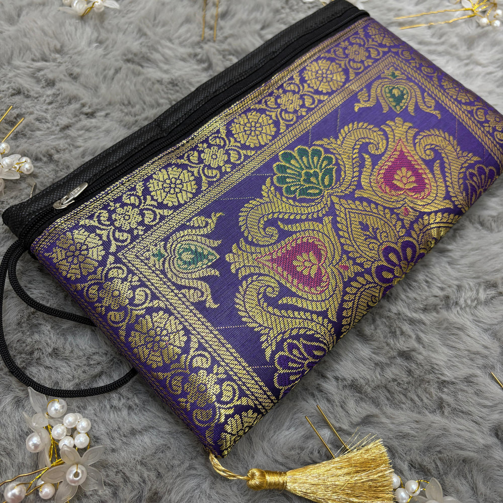 Exclusive Purple Handmade Banarasi Women Wallets