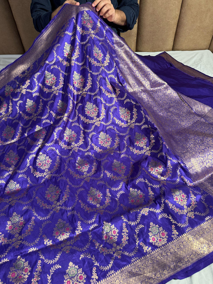 Exclusive Purple Shade Pure Katan Banarasi Silk Saree