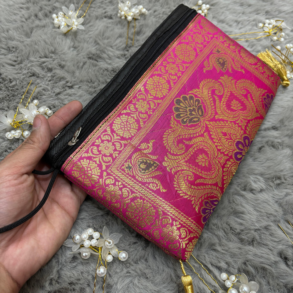 Exclusive Rani Shade Handmade Banarasi Women Wallets