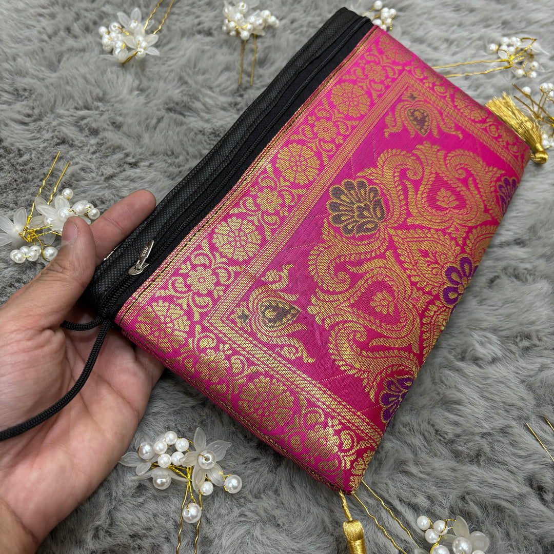 Exclusive Rani Shade Handmade Banarasi Women Wallets