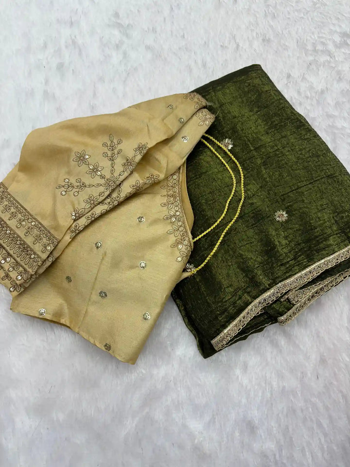 Exclusive Shimmery Tissue Silk Saree