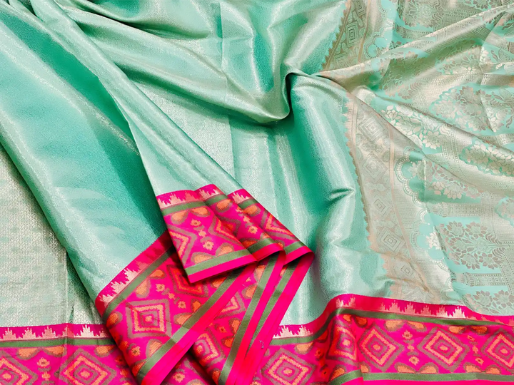 Exclusive Soft Tissue Silk Saree with Pochampally Borders