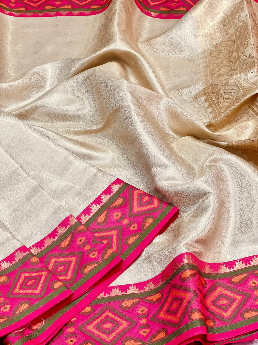 Exclusive Soft Tissue Silk Saree with Pochampally Borders