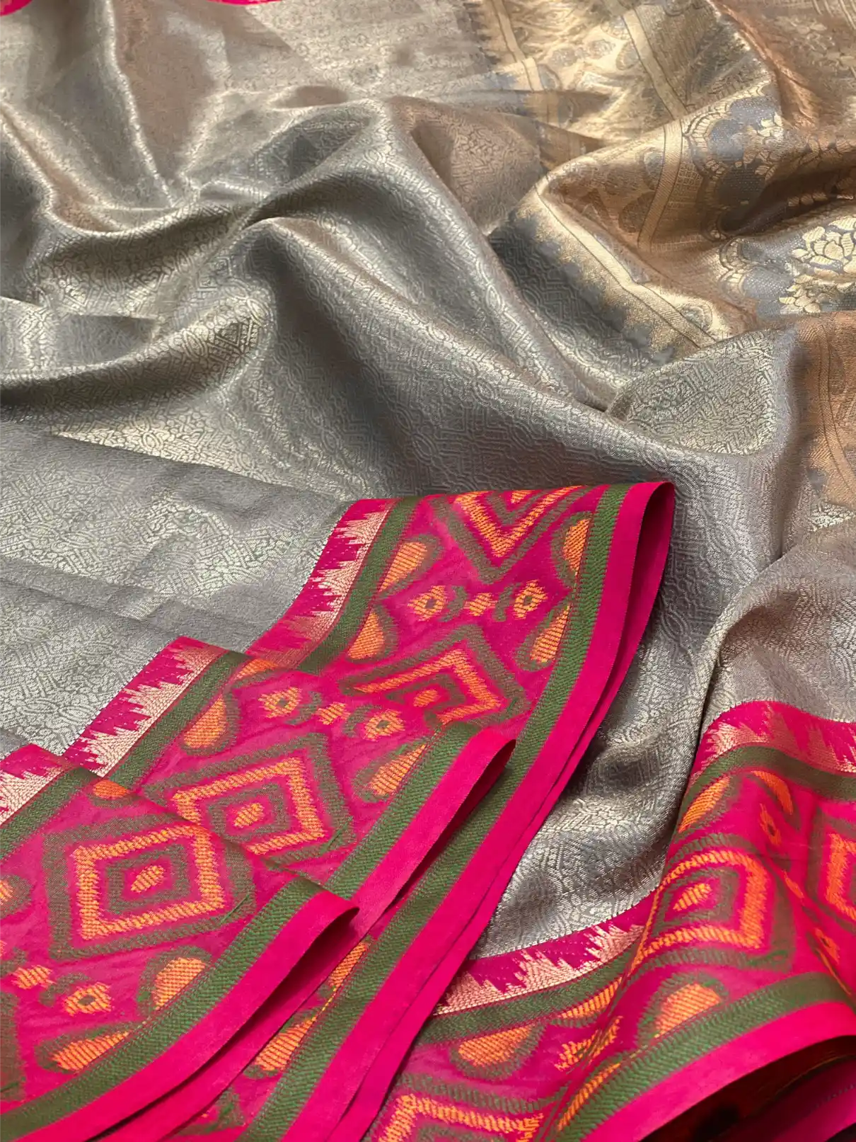 Exclusive Soft Tissue Silk Saree with Pochampally Borders