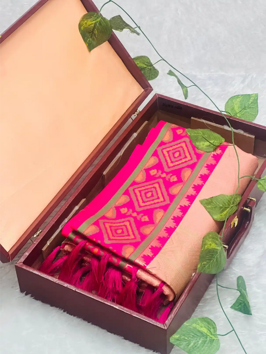 Exclusive Soft Tissue Silk Saree with Pochampally Borders