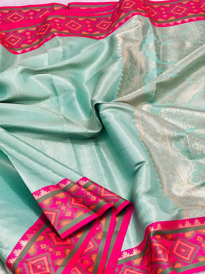 Exclusive Soft Tissue Silk Saree with Pochampally Borders