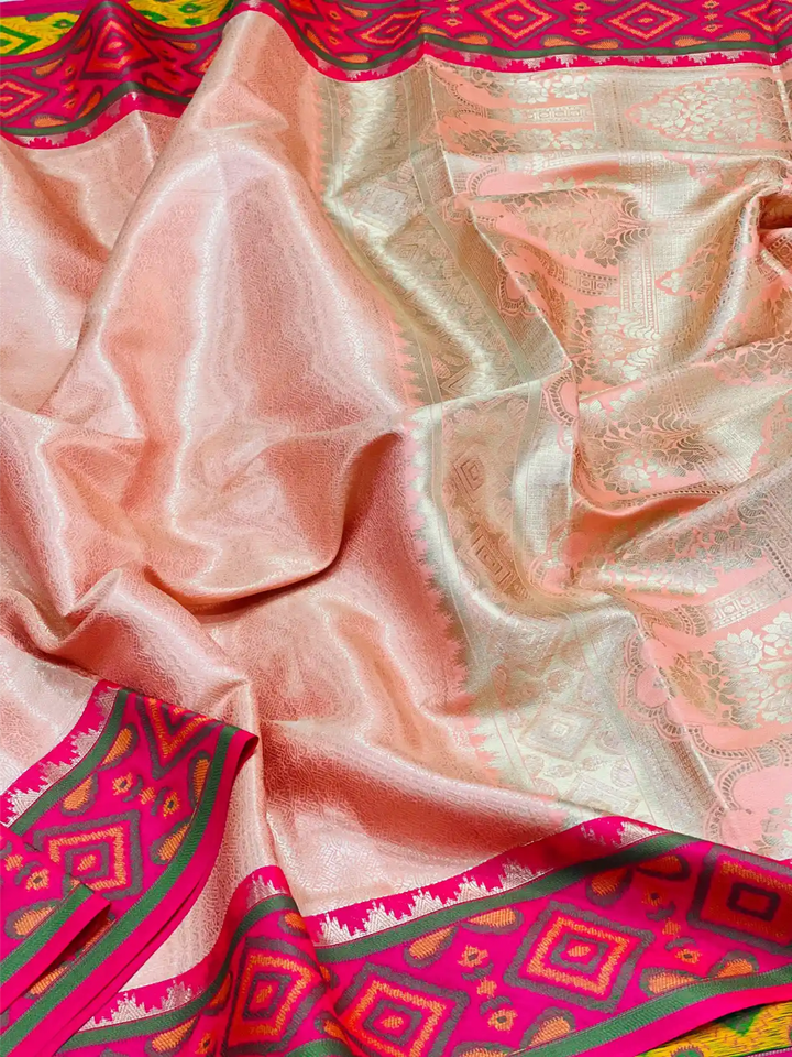 Exclusive Soft Tissue Silk Saree with Pochampally Borders
