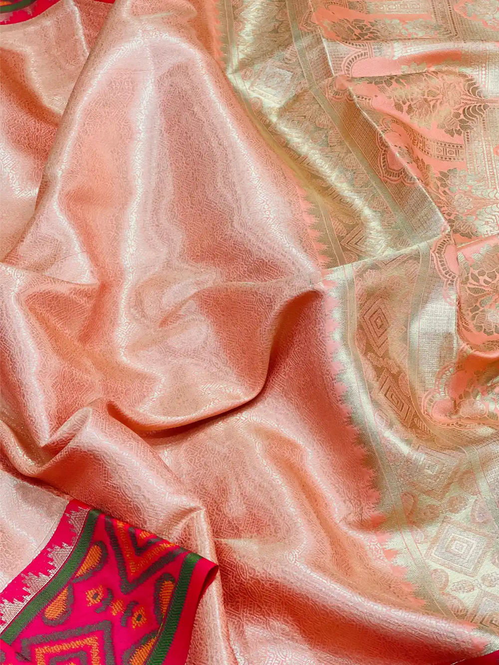 Exclusive Soft Tissue Silk Saree with Pochampally Borders