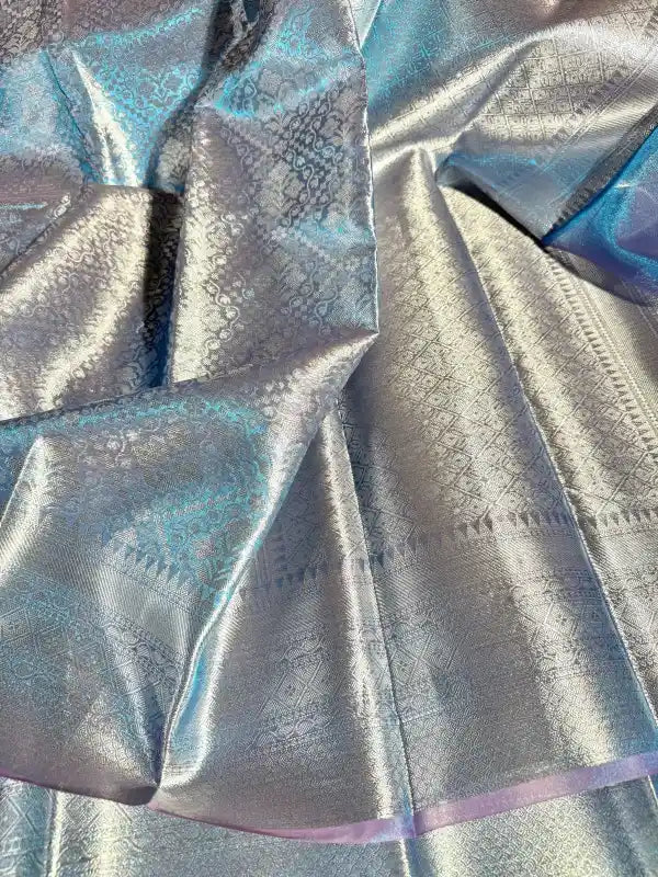 Eye Soothing Glass Tissue Silk Banarasi Saree