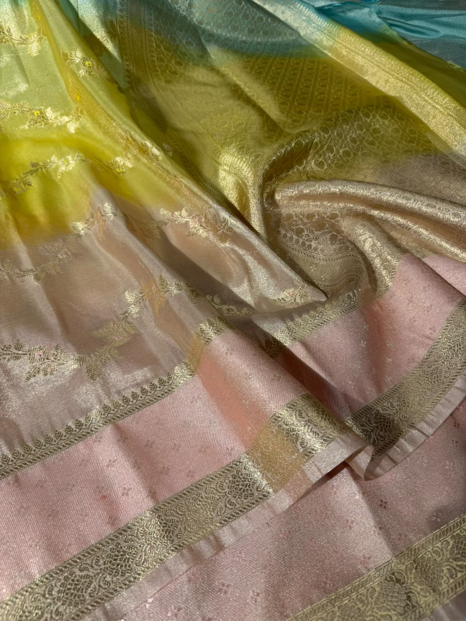 Pastel Ombré Extremely Soft Tissue Banarasi Saree