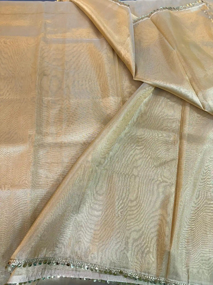 HEERAMANDI INSPIRED GLASS TISSUE SILK SAREE