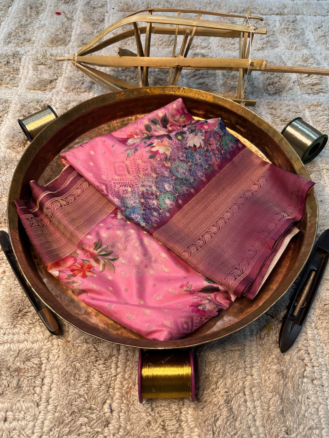 Soft Cotton Silk Rtique Zari Banarasi Saree