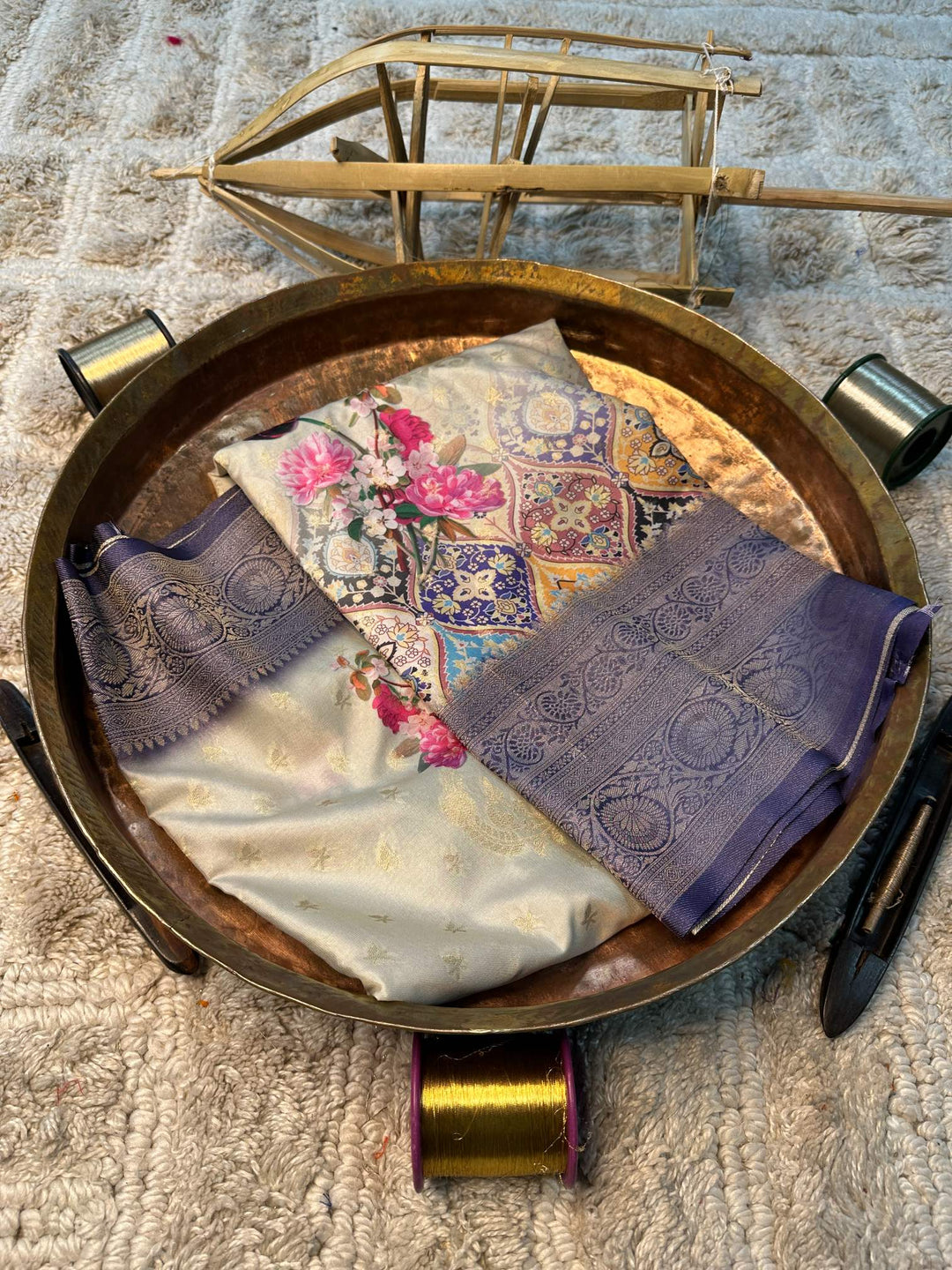 Soft Cotton Silk Rtique Zari Banarasi Saree