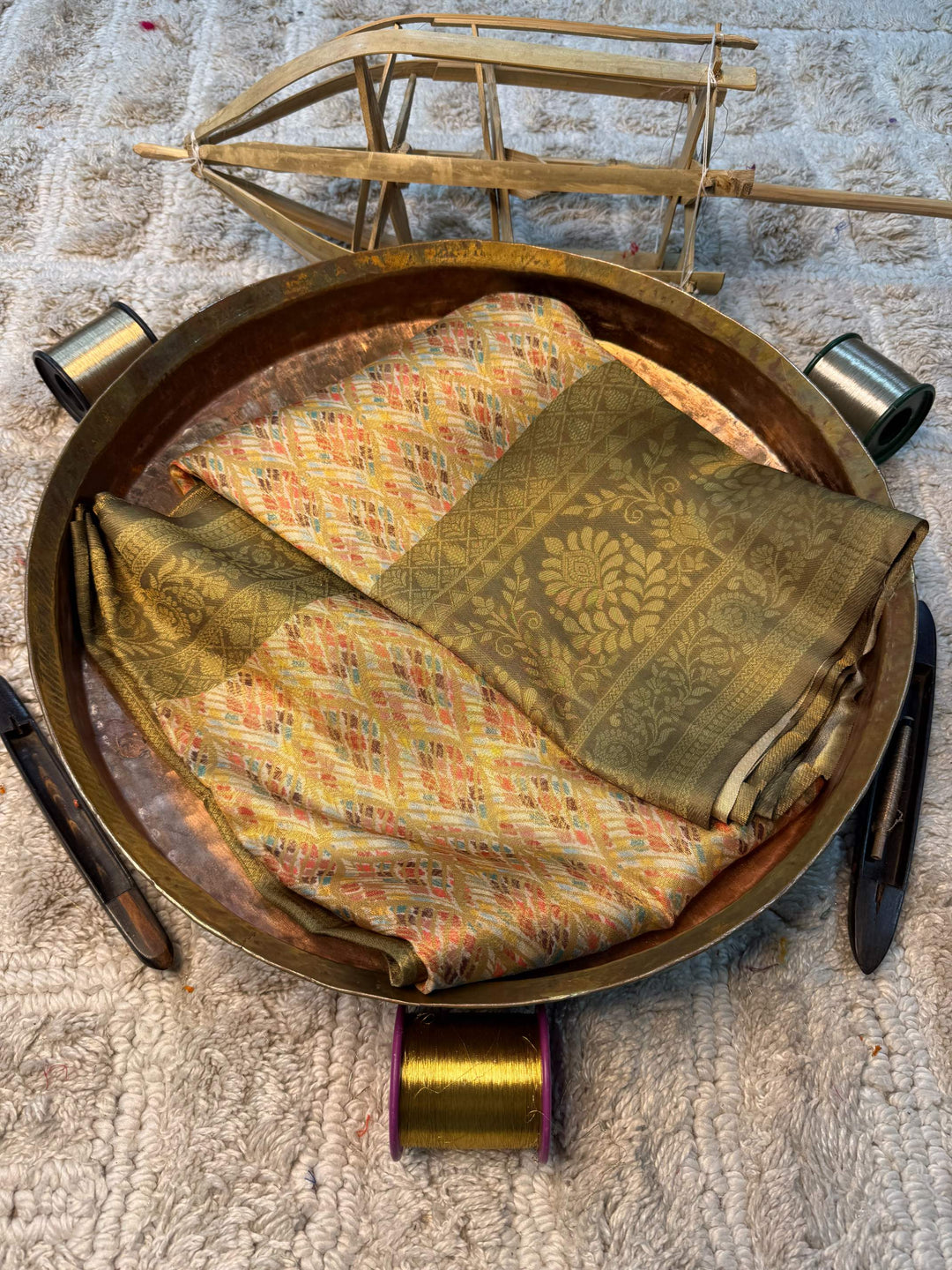 Soft Cotton Silk Rtique Zari Banarasi Saree