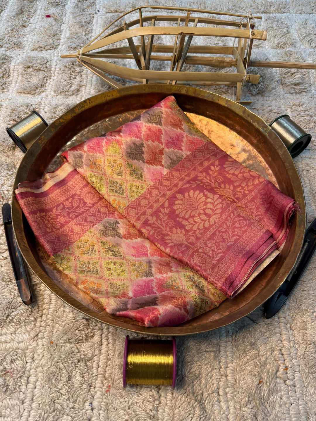 Soft Cotton Silk Rtique Zari Banarasi Saree