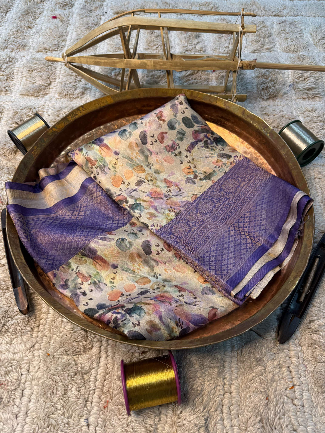 Soft Cotton Silk Rtique Zari Banarasi Saree