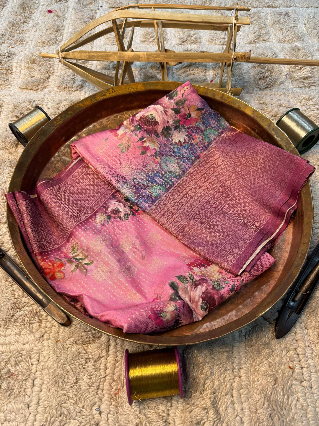 Soft Cotton Silk Rtique Zari Banarasi Saree