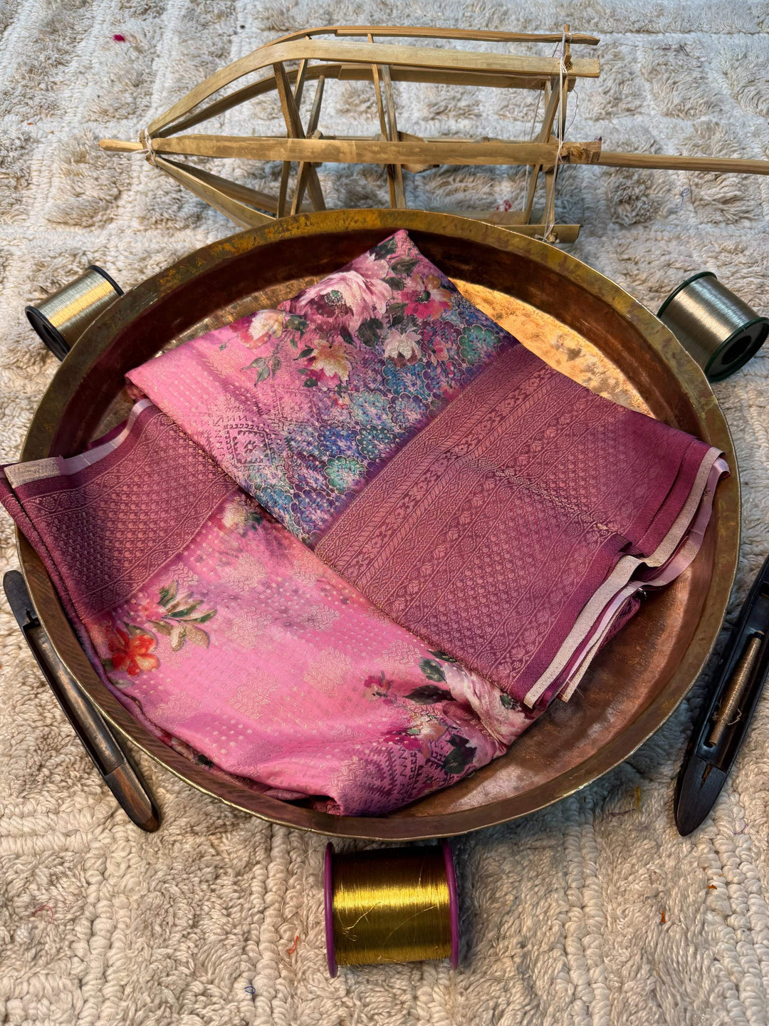 Soft Cotton Silk Rtique Zari Banarasi Saree