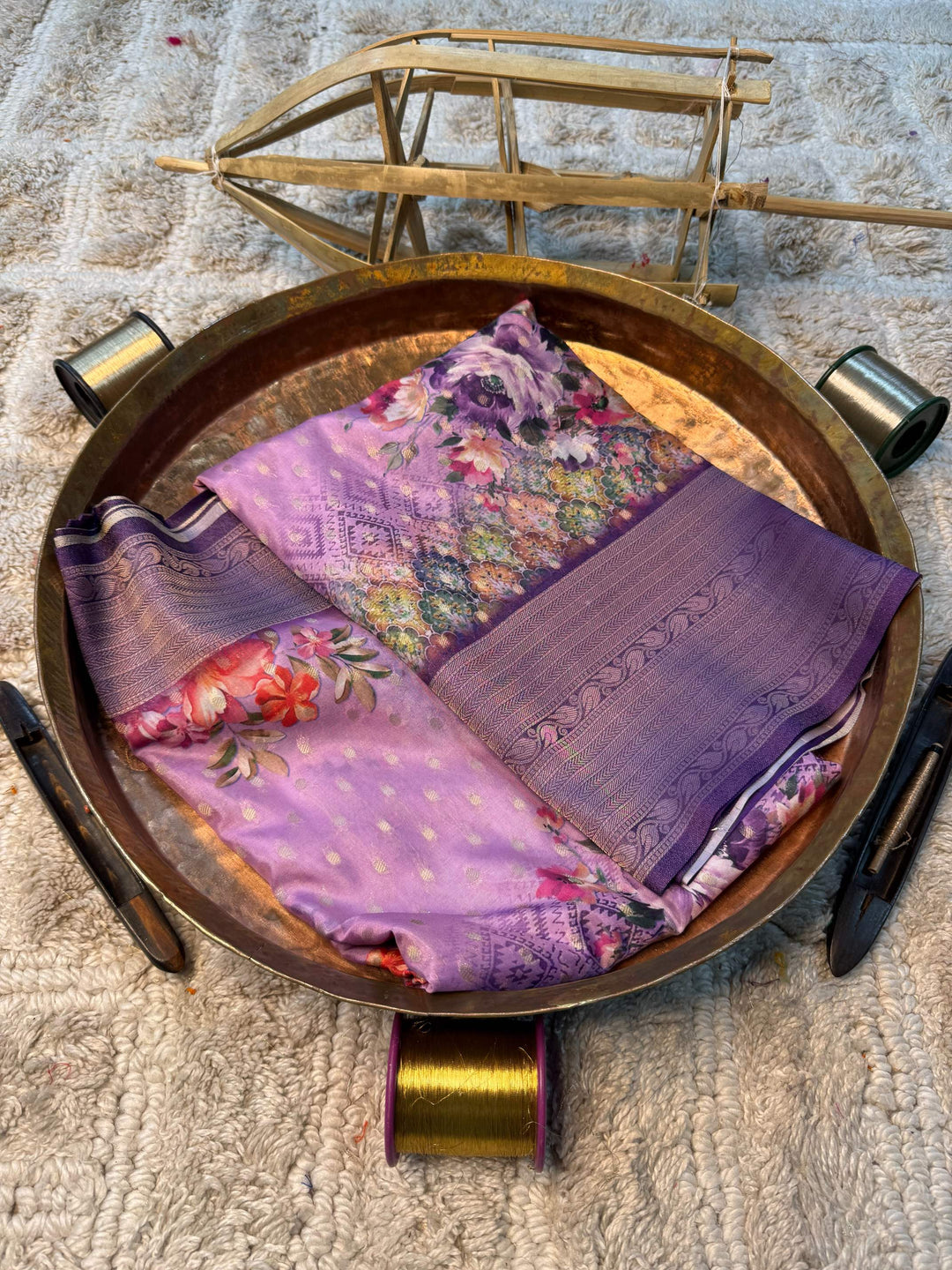 Soft Cotton Silk Rtique Zari Banarasi Saree