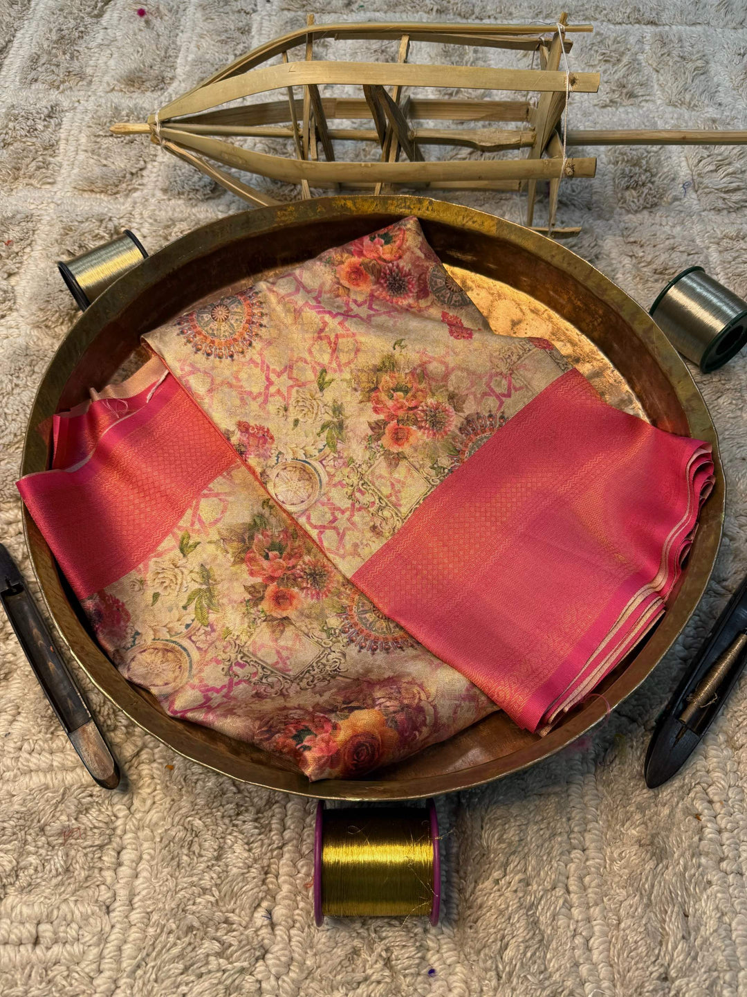 Soft Cotton Silk Rtique Zari Banarasi Saree
