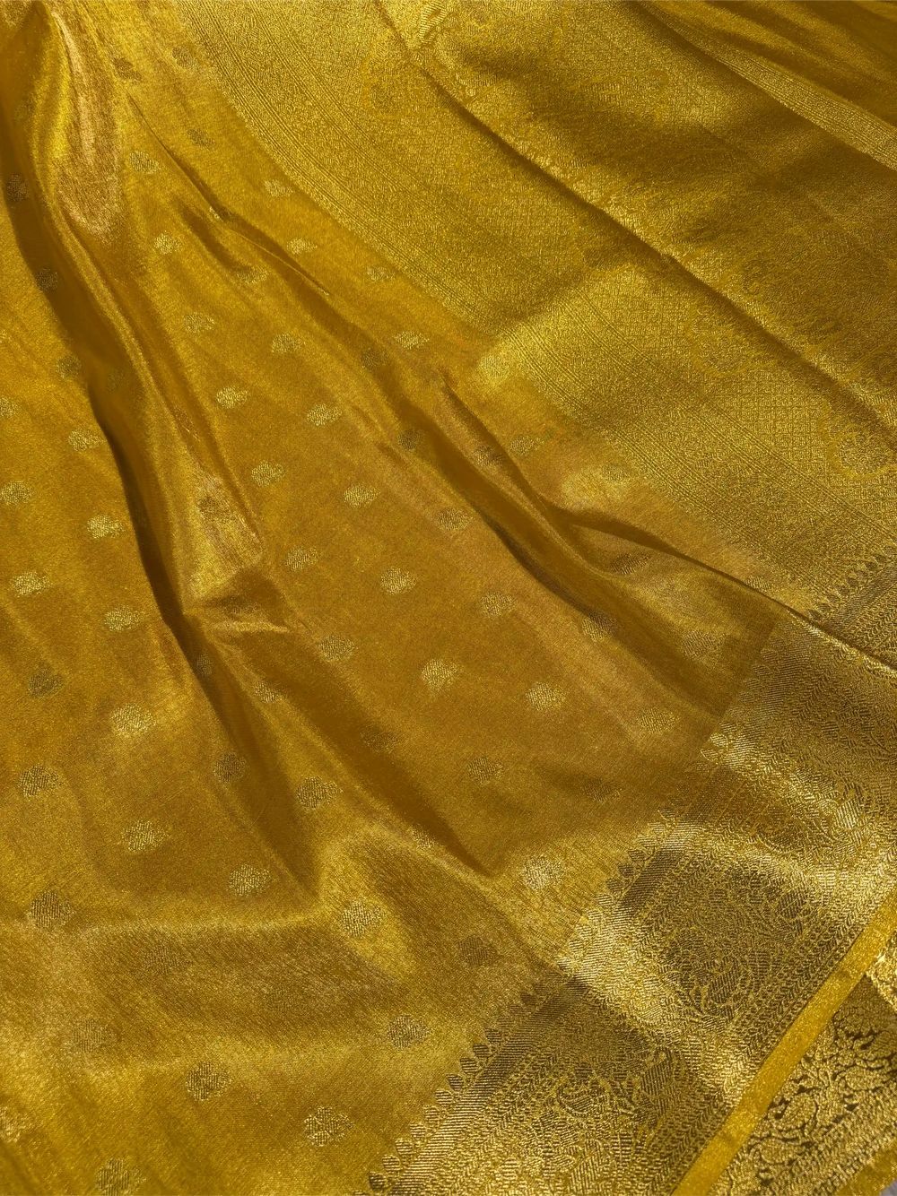Haldi Yellow Breathable Soft Tissue Silk Banarasi Saree 