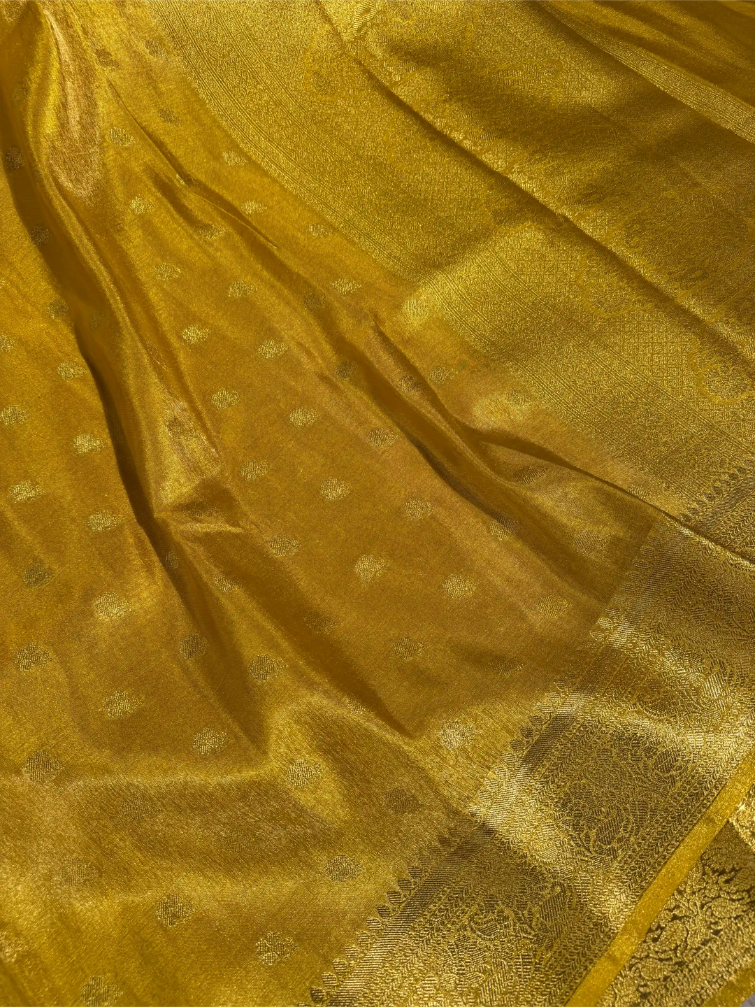 Haldi Yellow Breathable Soft Tissue Silk Banarasi Saree 