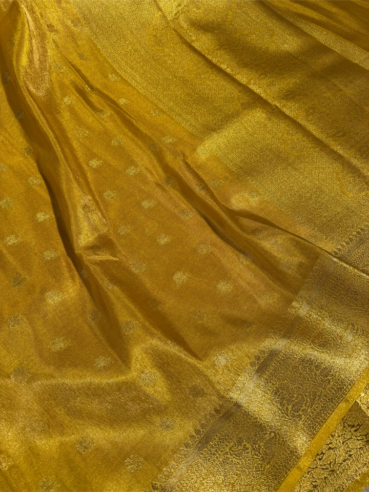 Haldi Yellow Breathable Soft Tissue Silk Banarasi Saree 