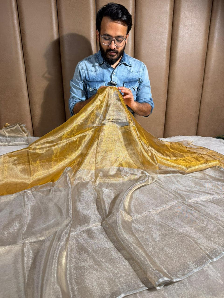 Half Half Statement Tissue Silk Banarasi Saree