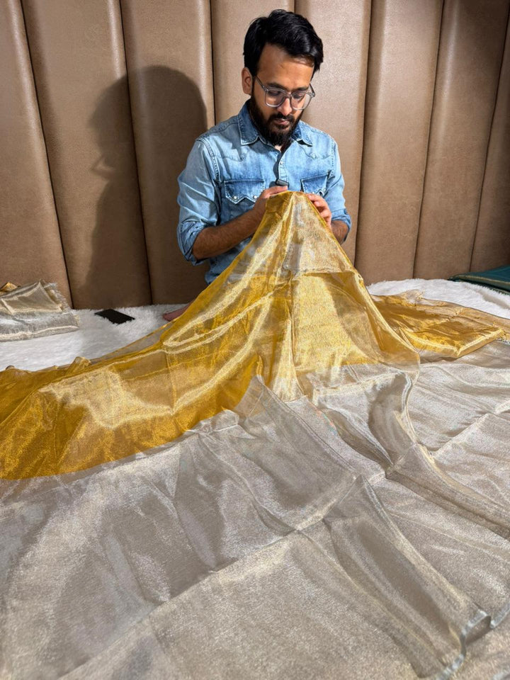 Half Half Statement Tissue Silk Banarasi Saree