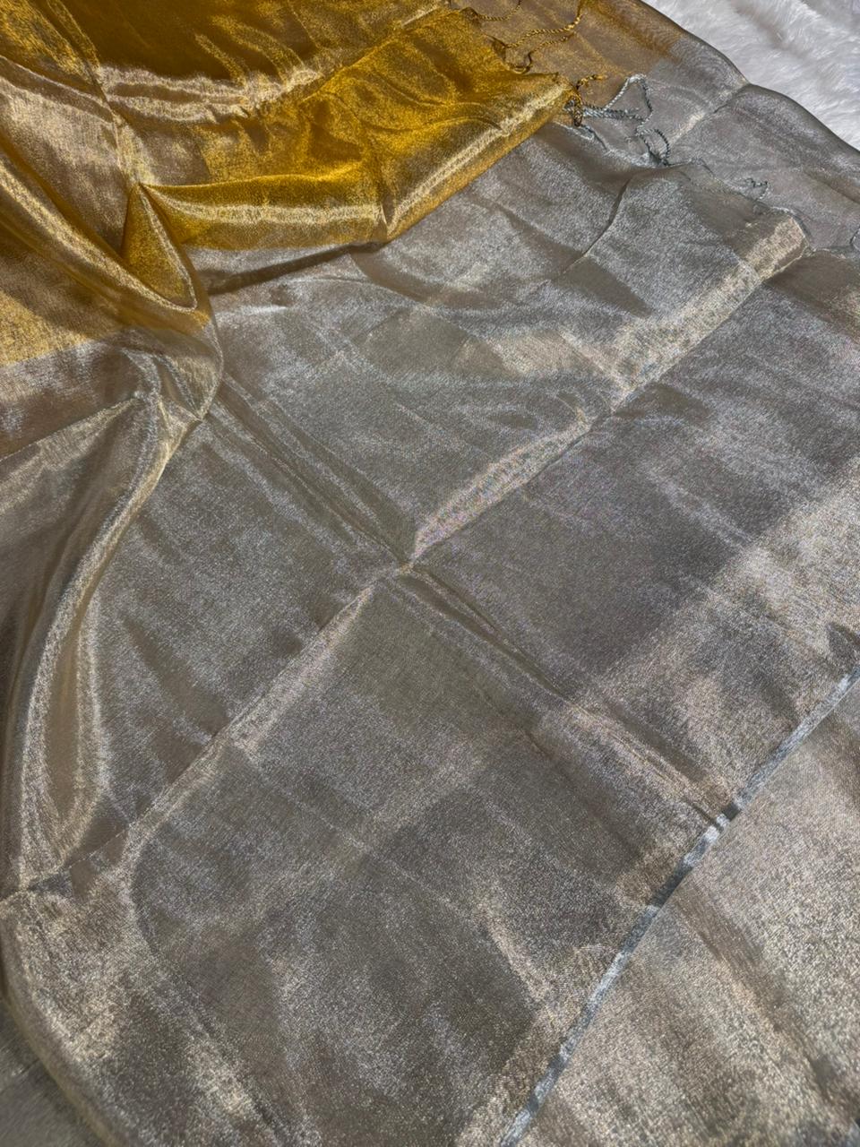 Half Half Statement Tissue Silk Banarasi Saree