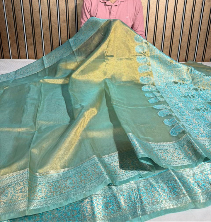 Heritage Eccentric weave soft tissue silk Banarasi saree