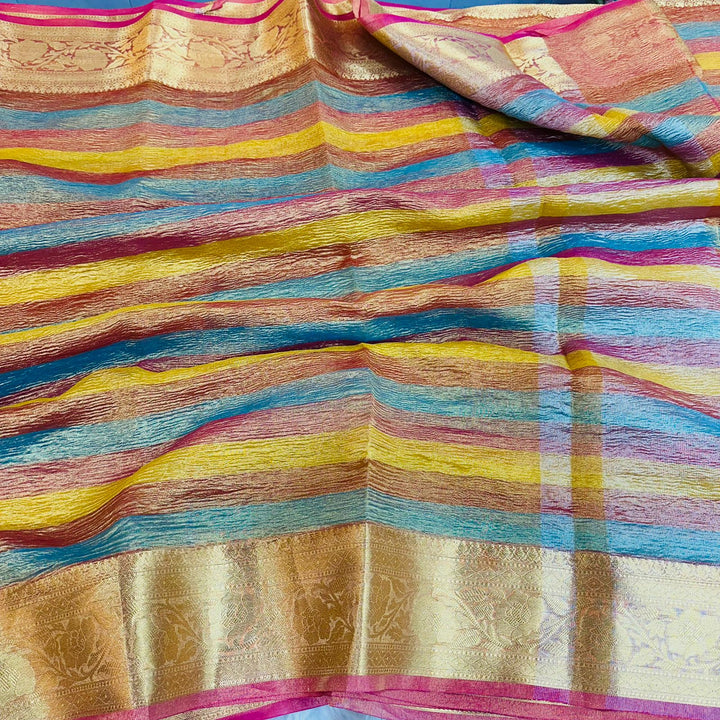 Manish Malhotra Inspired Candy Crush Tissue Saree In Multi Color