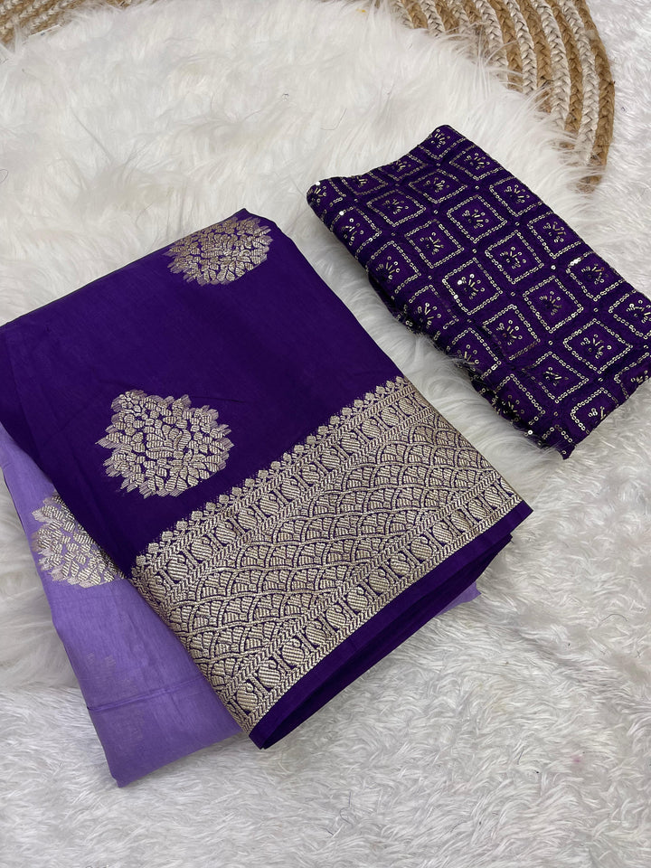 Tie & Dye Premium Dola Silk Saree with sequence blouse