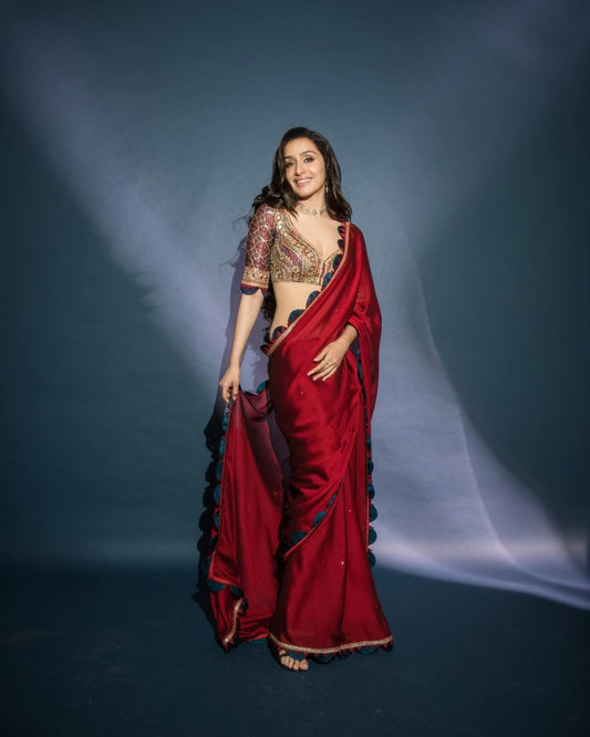 Shraddha Kapoor inspired stree look bangalori silk saree