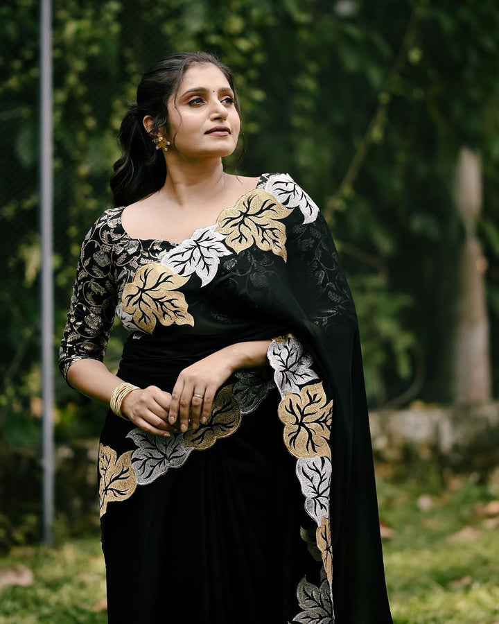 Sabyasachi inspired georgette silk fabric with handowork