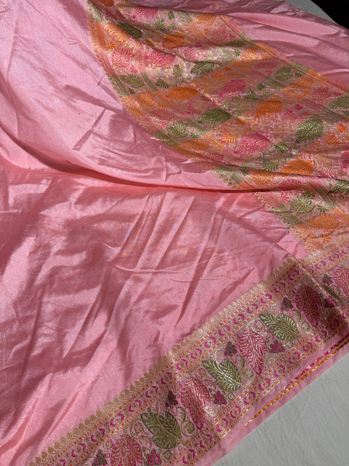 Blue Banarasi Georgette Silk Saree with Rich Pallu and Blouse