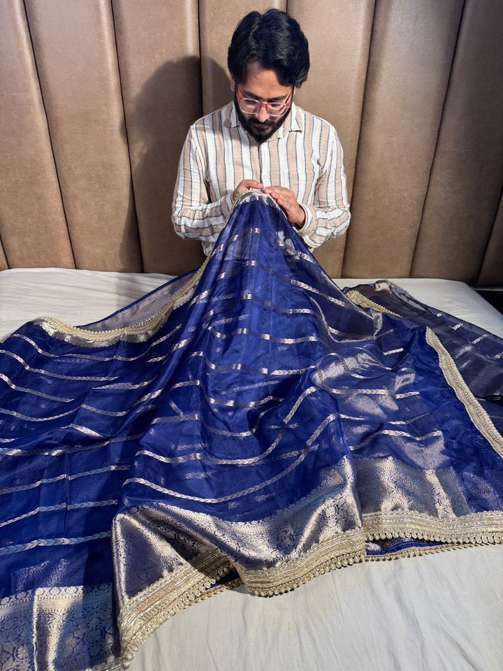 Best seller banarasi organza silk saree with premium lace work
