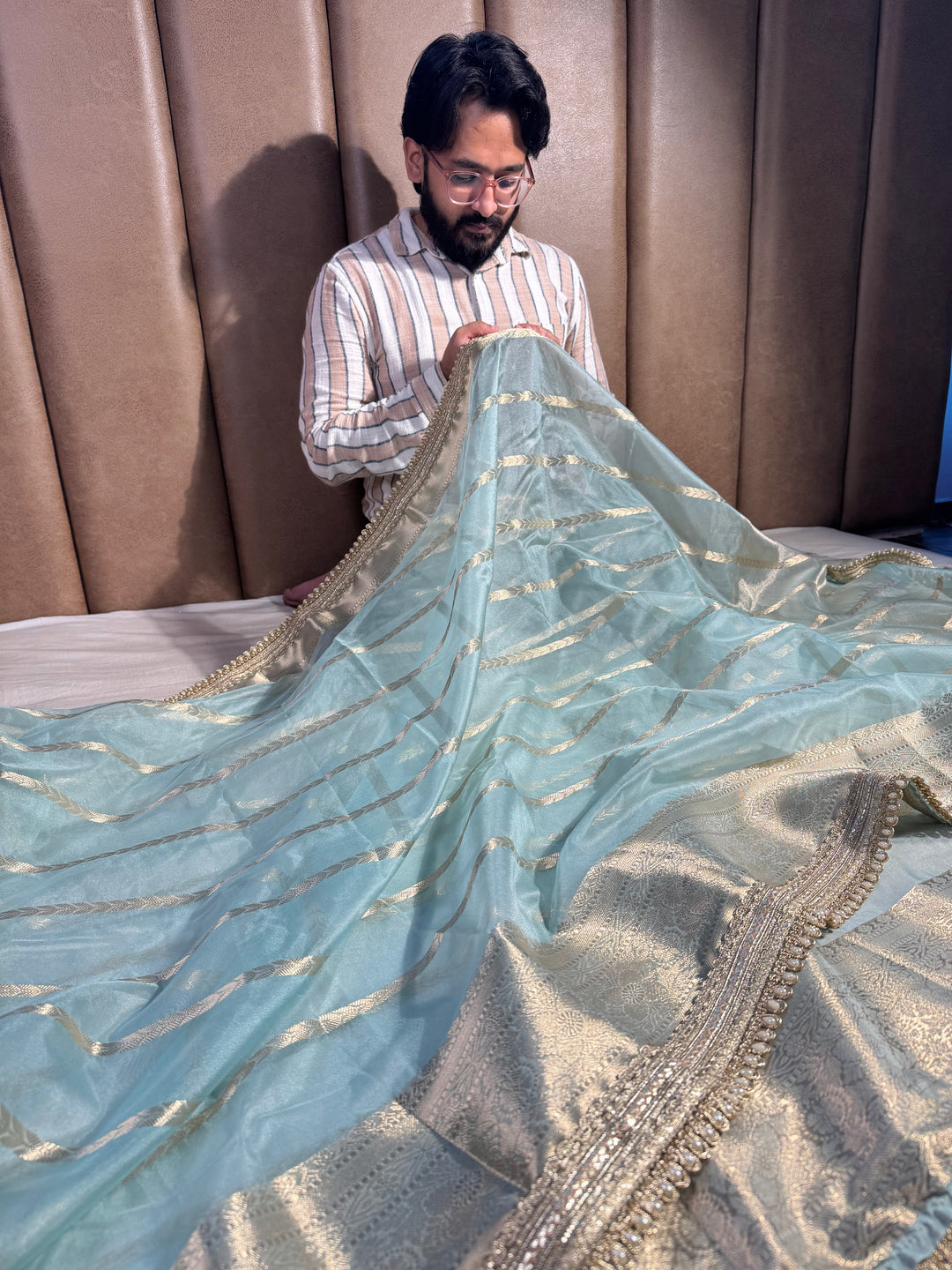 Best seller banarasi organza silk saree with premium lace work