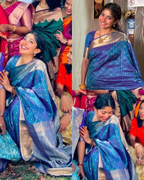 Never Seen Before Dual Shade Katan Silk Saree with Rich Pallu and blouse