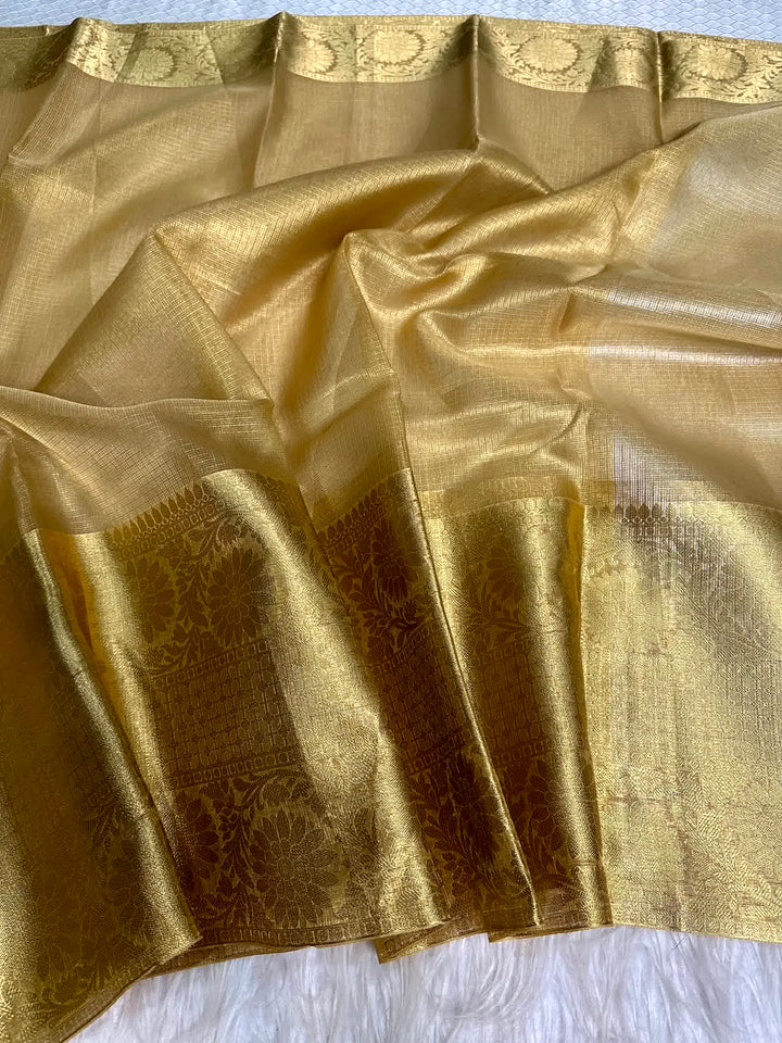 Celebrity Inspired hit Gold Tissue Kota Saree
