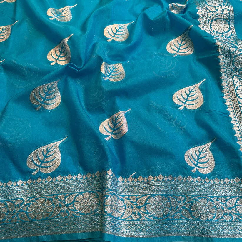 Sky Blue Exclusive Katan Silk Saree