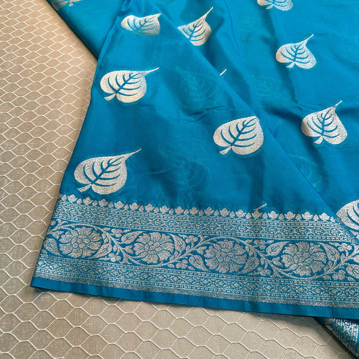 Sky Blue Exclusive Katan Silk Saree