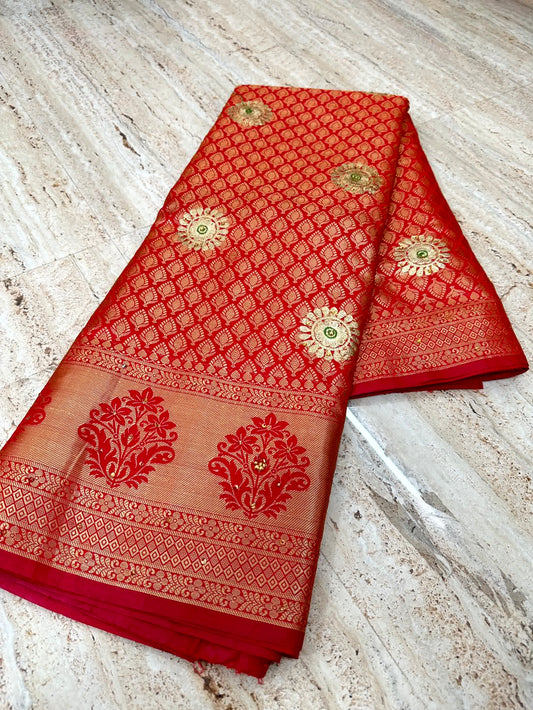 Bright Colour Shade Soft Silk Saree